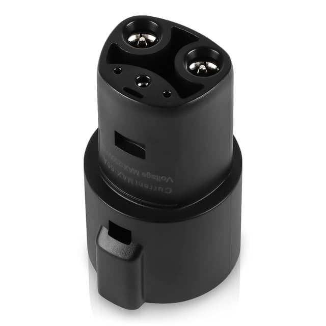 Auto Dynasty SAE J1772 Plug to Tesla Charging Adapter 60A / 250V AC, Compatible with Tesla Model 3/ S/X/Y, Matte Textured Black