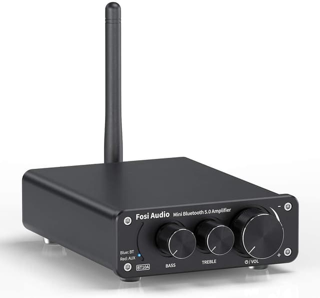 Fosi Audio BT10A Bluetooth 5.0 Stereo Audio Amplifier Receiver 2 Channel Class D Mini Hi-Fi Integrated Amp for Home Passive Speakers 50W x 2 TPA3116