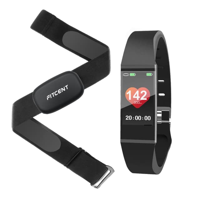 FITCENT Heart Rate Monitor Chest Strap with Fitness Tracker, ANT+ 5.3Khz Bluetooth Heart Rate Monitor Compatible with Polar Garmin DDP Yoga, HR Sensor with Sports Bracelet