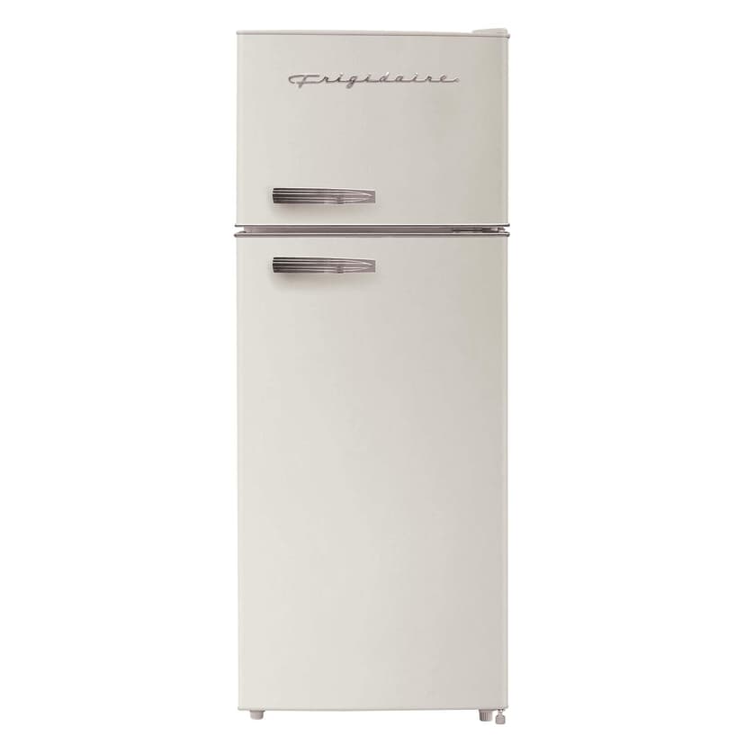 Frigidaire EFR753 Retro Apartment Size Refrigerator with Top Freezer - 2 Door Fridge with 7.5 Cu Ft of Storage Capacity, Adjustable Spill-Proof Shelves, Door & Crisper Bins, CREAM