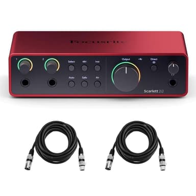 Scarlett 2i2 4th Gen, 2-in, 2-out USB Audio Interface with 2 XLR Cables