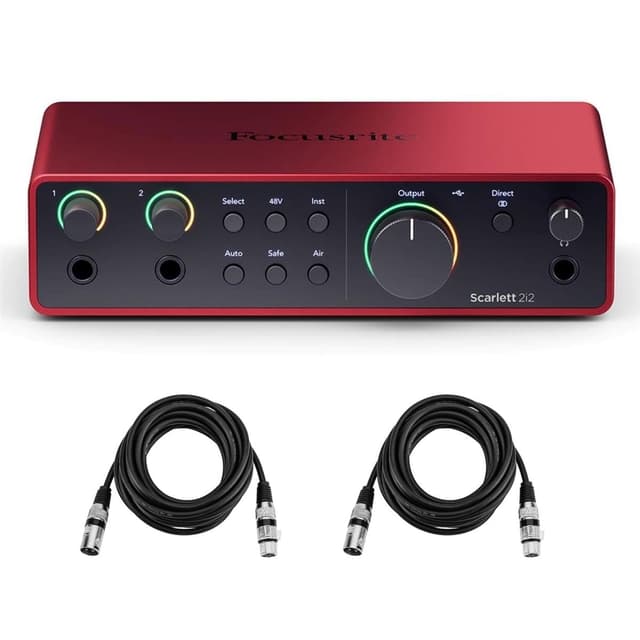 Scarlett 2i2 4th Gen, 2-in, 2-out USB Audio Interface with 2 XLR Cables