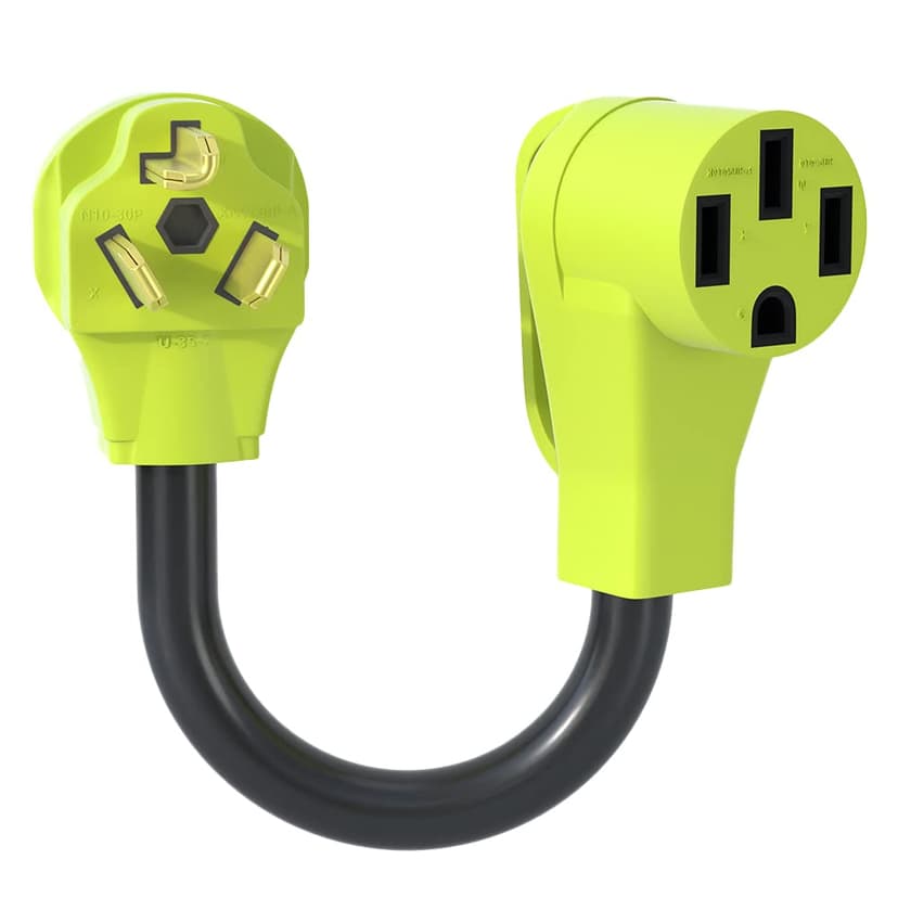 AOWEITOUR NEMA 10-30P to 14-50R EV Adapter, 30Amp Dryer Plug to 50Amp EV Charger Adapter Cord, for Level 2 Charging, Compatible with EV,10-AWG STW(1FT)