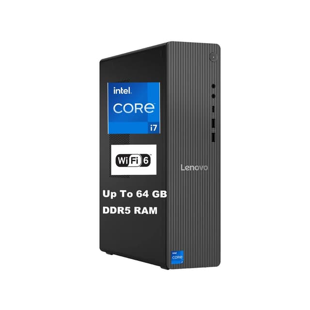 Lenovo IdeaCentre Liter Tower Desktop Computer • 20-core Intel Core i7-14700 Processor • 16GB DDR5 • 512GB SSD • Office 365 for The Web • HDMI + VGA, Wi-Fi 6 • Wired Keyboard & Mouse • Windows 11