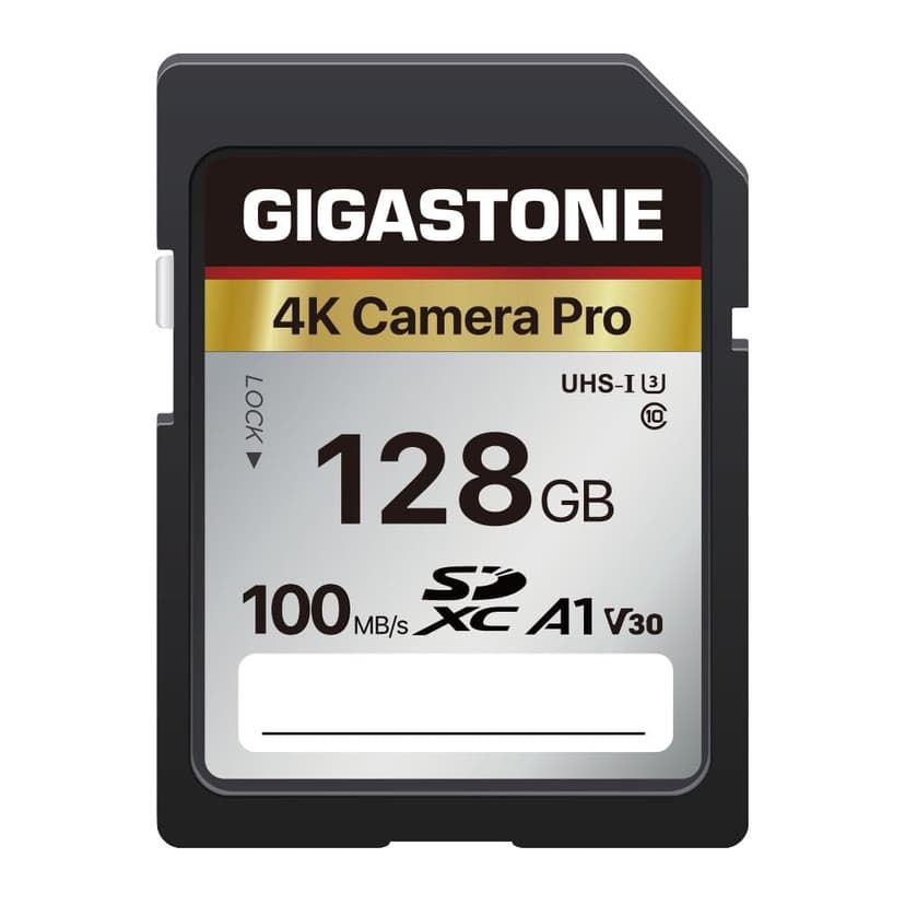 【5-Years Data Recovery】GIGASTONE 128GB SD Card, 4K Camera Pro, A1 V30 SDXC Memory Card 4K UHD Video Compatible with Canon Digital Camera, with 1 Mini Cases