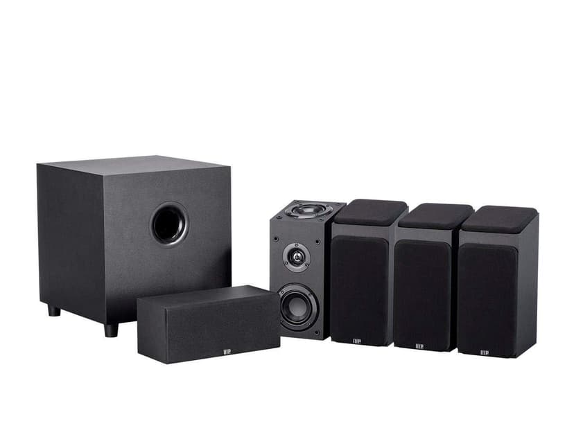 Monoprice Premium 5.1.4-Ch. Immersive Home Theater System - with 8 Inch 200 Watt Subwoofer, Dolby Atmos Compatible, Black