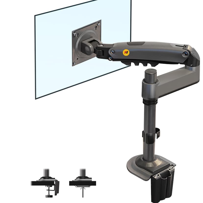 NB North Bayou Monitor Desk Mount Long Arm for Monitors Within 4.4 to 19.8lbs Ultra Wide Full Motion Swivel Height Adjustable Monitor Stand H100