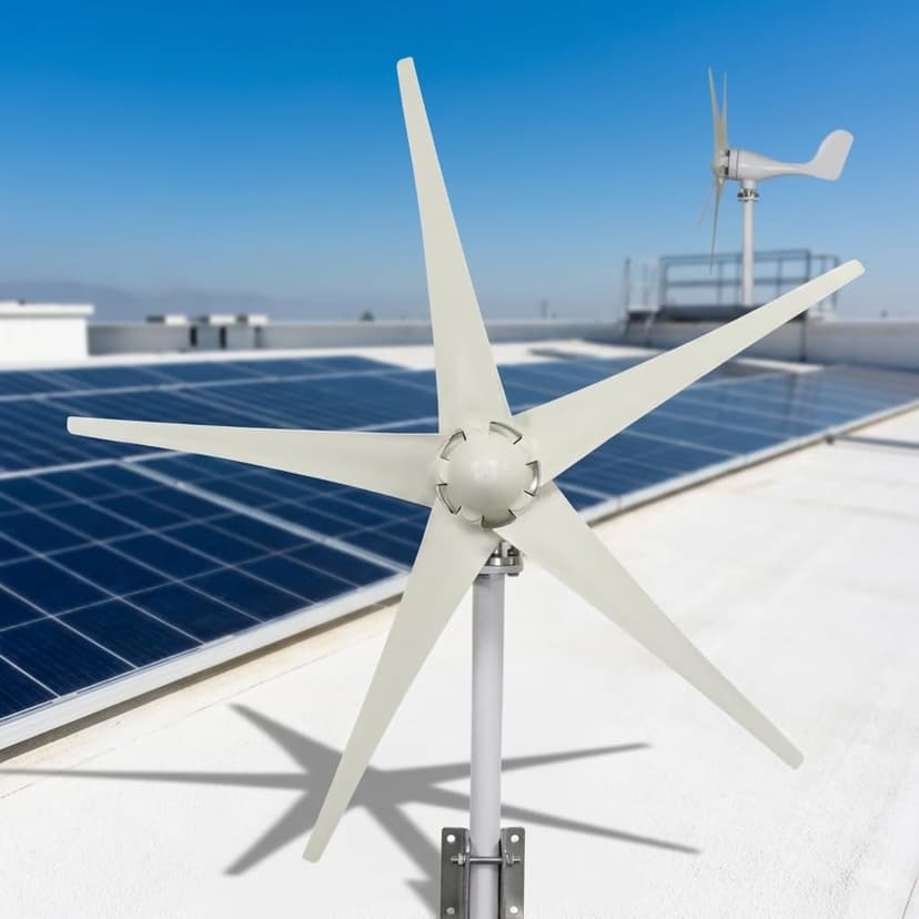 Wind Turbine Generator Kit, 1200W 5 Blade Wind Generators for Home, 12V 800RPM Power Kit with Controller, Windmill Generator for Solar&Wind System