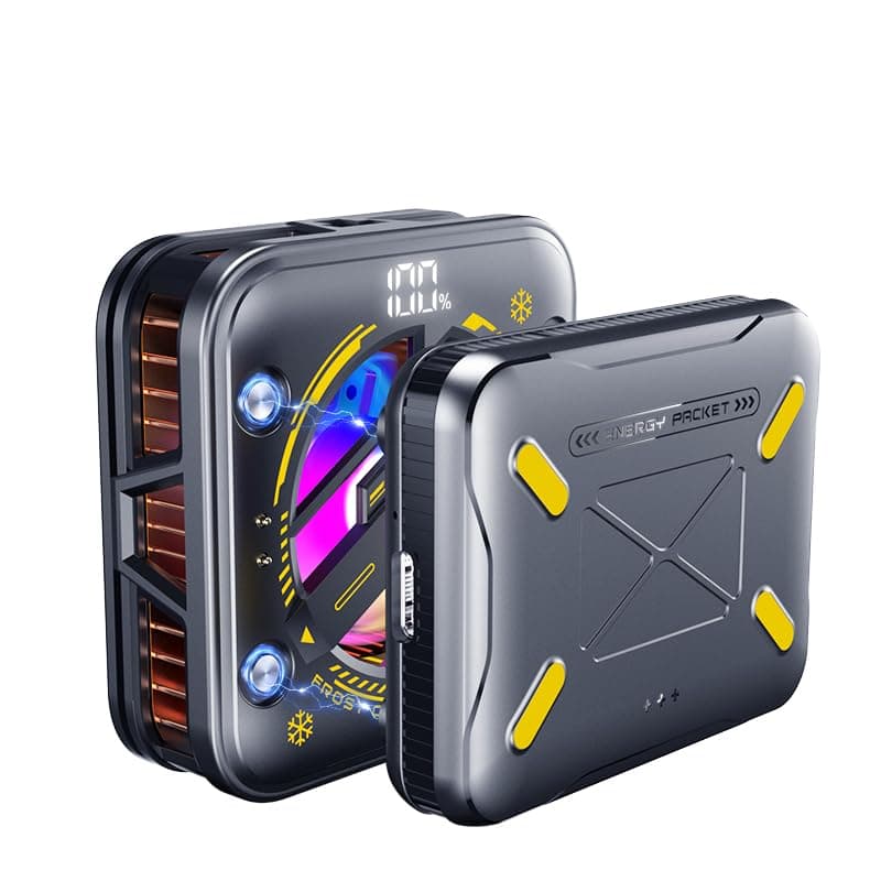 Magnetic Phone Cooler with Battery,Rechargeable Wireless Cooling Fan for iPhone/iPad,Phone Cooling Case Radiator Heatsink with RGB LED for iPhone MagSafe Series/Samsung/Android