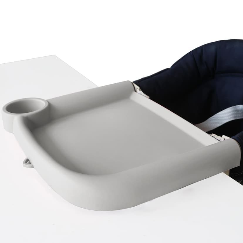 Baby Dining Tray Compatible with Inglesina Fast Table Chair Silicone Baby Dining Tray for Clip-On Fast Table Chair Dishwasher Safe BPA Free Silicone Removable Dining Tray Accessory -Light Gray