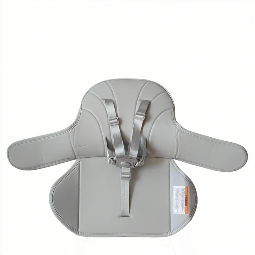 High Chair Pad - Easy Use Highchair Cushion, Soft Cover with 3-5 Point Harness for Baby, Padded Back Cover, Grey