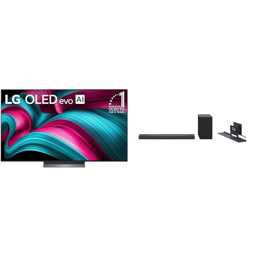 LG 65-Inch Class OLED evo AI 4K C5 Series Smart TV (OLED65C5PUA, 2025) LG SC9S 3.1.3-Channel Perfect Matching Soundbar (2024 Model)