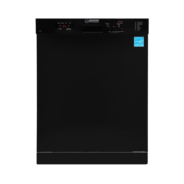 Equator24" Built in Dishwasher 14 Place Setting Wine Rack 8 Wash FAST 50 Delay1/2Load 110V E-Star ADA in Black