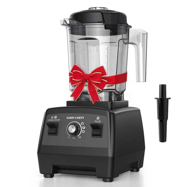 Subry Chefy Countertop Blender Pro 2000W, Professional High-Speed Blender with Powerful Brushless Motor, 25-Speed, 68oz, Heavy Duty Kitchen Blender for Smoothies, Ice Crushing & Food Prep, Black