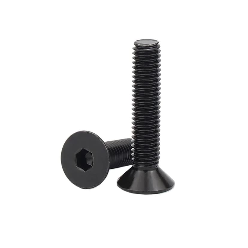 1/100ps Black 304 Stainless Steel Hexagon Hex Socket Flat Countersunk Allen Head Screw Bolt(2pcs M8x60mm)