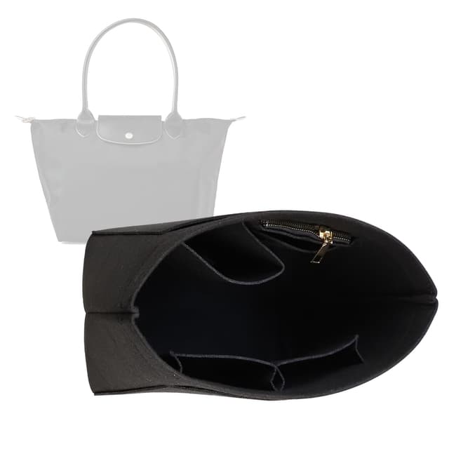 Lckaey Purse Organizer Insert for Le Pliage Handbags Insert Organizer- Felt Organizer 1012black2-M