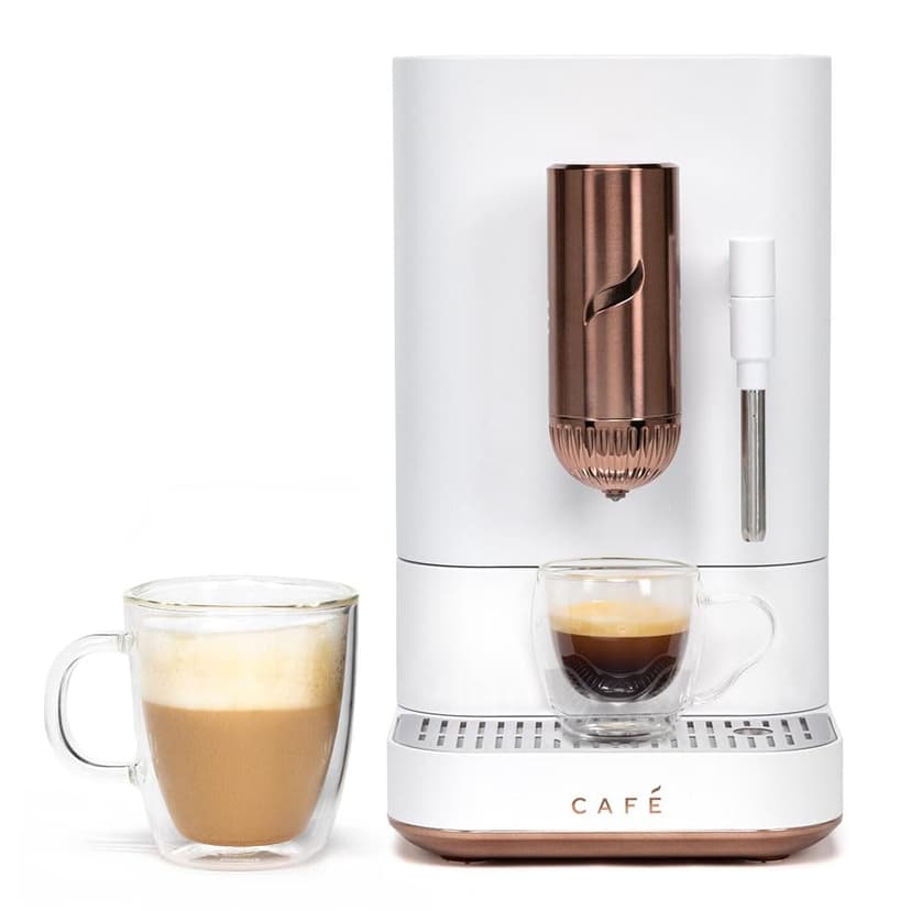 Cafe Affetto Automatic Espresso Machine & Milk Frother with Built In & Adjustable Espresso Bean Grinder, One-Touch Brew in 90 Seconds, Wifi & Smart Connected, Removable 1.2L Water Tank, Matte White