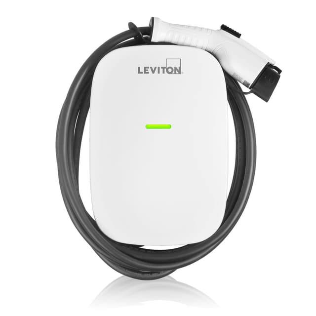 Leviton Level 2 EV Charger, 48 Amp, 208/240 VAC, 11.6 kW Output, 18' Charging Cable, Indoor/Outdoor Hardwired EV Charging Station, EV480 EVSE