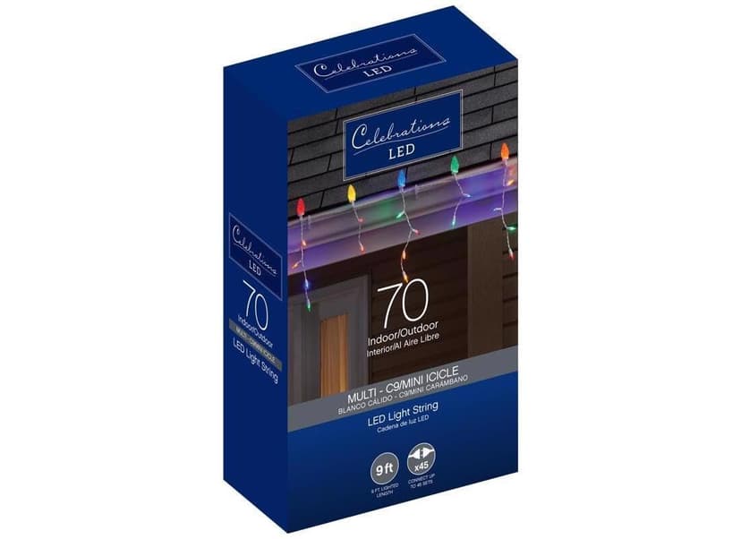 Celebrations LED ICICLES Multi 70CT
