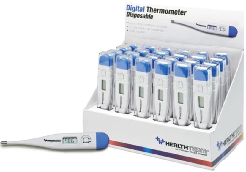 HealthTeam Digital Thermometers for Adults & Kids – Oral, Rectal & Underarm Use (24 Count)