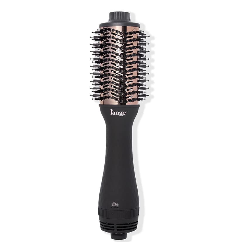 L'ANGE HAIR Le Volume 2-in-1 Titanium Blow Dryer Brush | Frizz Control Blowout Hair Dryer Brush For Drying And Straightening | Volumizing Hot Air Styler For All Hairstyles | Oval Barrel | Black - 60mm