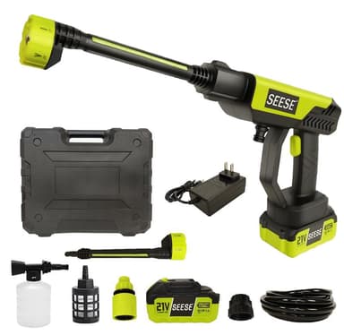 Cordless Pressure Washer Gun: 1200 PSI Portable Electric Washer for Vehicle, Driveway & Deck - Ergonomic Handle Design with 30min Runtime & 6-in-1 Nozzle