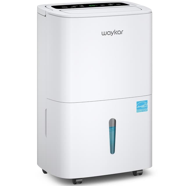 Waykar 120 Pints 2025 Energy Star Home Dehumidifier for Spaces up to 6,000 Sq. Ft, Ideal for Basement, Bathroom and Large Room with Drain Hose, Portable, Auto Defrost and Self-Drying