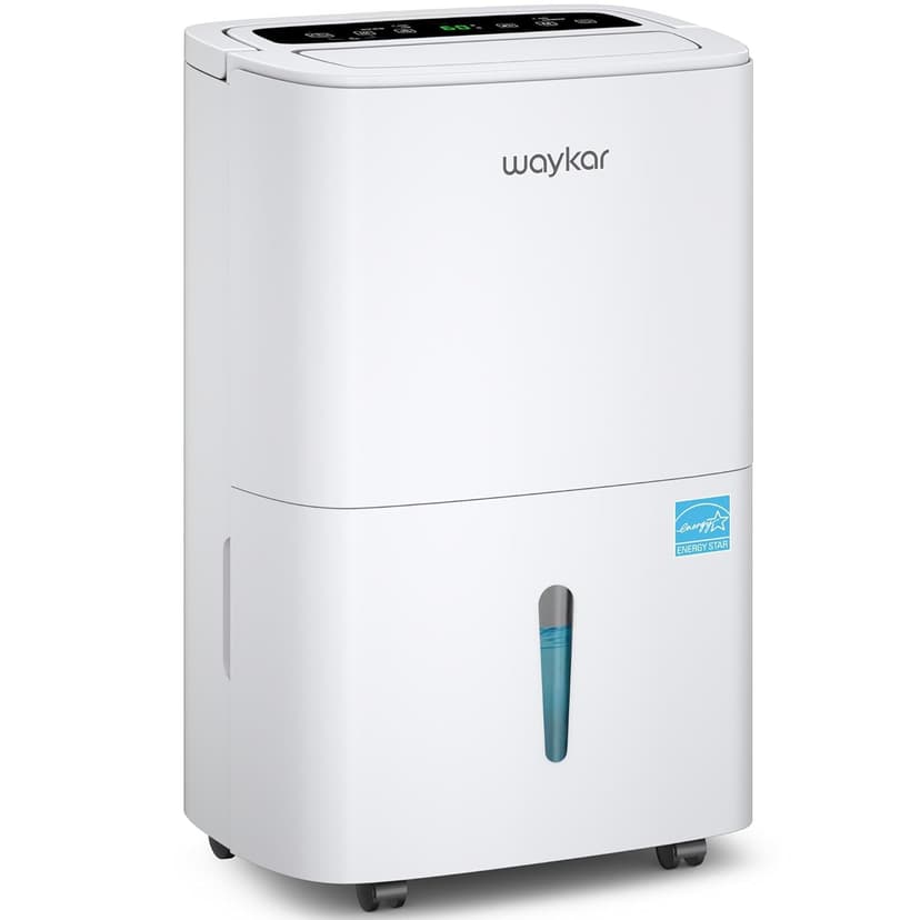 Waykar 120 Pints 2025 Energy Star Home Dehumidifier for Spaces up to 6,000 Sq. Ft, Ideal for Basement, Bathroom and Large Room with Drain Hose, Portable, Auto Defrost and Self-Drying