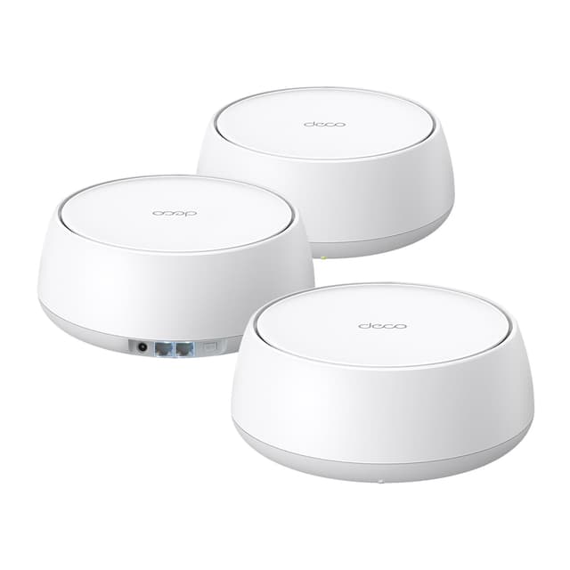TP-Link Deco 7 BE25 Dual-Band BE5000 WiFi 7 Mesh Wi-Fi System | 4-Stream 5 Gbps, 240 Mhz | Covers up to 6,600 Sq.Ft | 2X 2.5G Ports Wired Backhaul | VPN,MLO, AI-Roaming, HomeShield, 3-Pack
