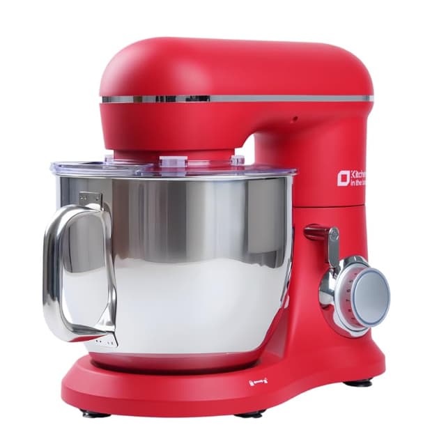 Kitchen in the box 900W Stand Mixer, 7QT Kitchen Mixer, Tilt-Head with Dough Hook, Whisk & Flat Beater (Red)
