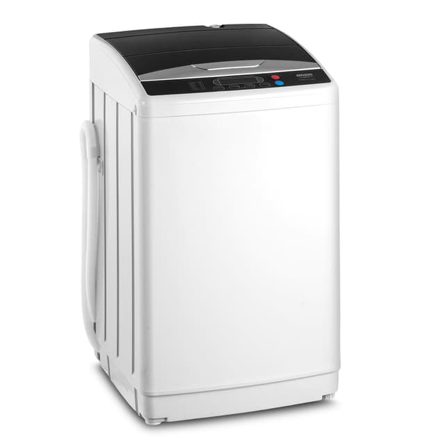 ROVSUN 25LBS Portable Washing Machine, Full-Automatic Electric Laundry Machine with Stainless Steel Drum, Compact Washer and Spin Dryer Combo with Drain Pump for Home, Apartment