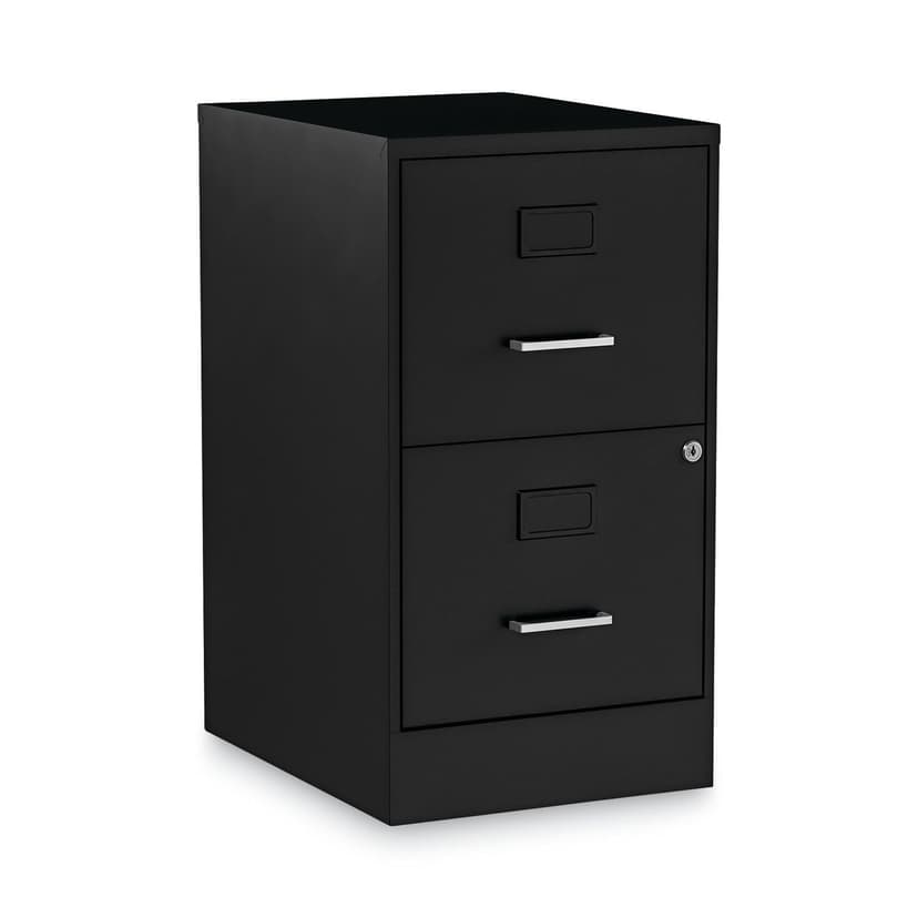 Alera Soho Vertical File Cabinet, 2 Drawers: File/File, Letter, Black, 14" X 18" X 24.1"
