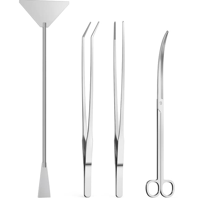 4Pcs Aquascaping Tools, Jeimier Aquascape Kit, Long and Strong Aquarium Tweezers, Scissors, Algae Scraper, Aquarium Plant Tools, Fish Tank Plant Trimming Kit