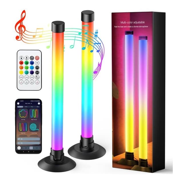 Ledagic Led Light Bar with Music Sync, Color Changing TV Backlight App & Remote Control, IC+RGB & W Smart RGB Light Bar, USB Powered Led Lights for TV, PC Room Monitor Backlight Gaming Accessories