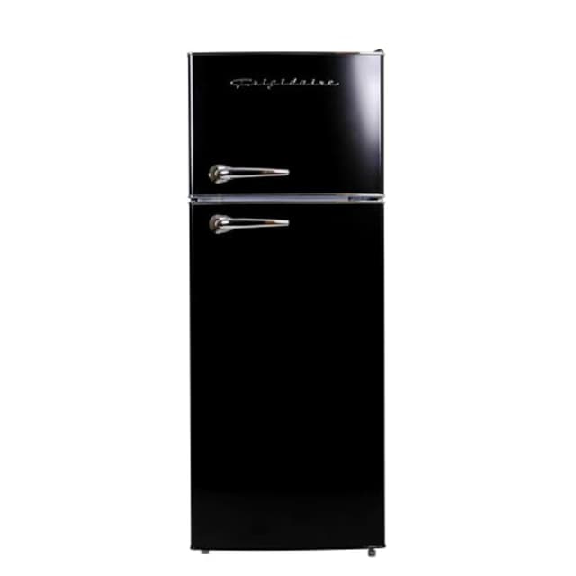 Frigidaire EFR786 Retro Apartment Size Refrigerator with Top Freezer - 2 Door Fridge with 7.5 Cu Ft of Storage Capacity, Adjustable Spill-Proof Shelves, Door & Crisper Bins, Black