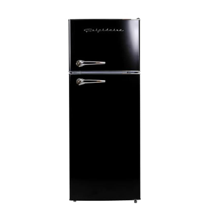 Frigidaire EFR786 Retro Apartment Size Refrigerator with Top Freezer - 2 Door Fridge with 7.5 Cu Ft of Storage Capacity, Adjustable Spill-Proof Shelves, Door & Crisper Bins, Black