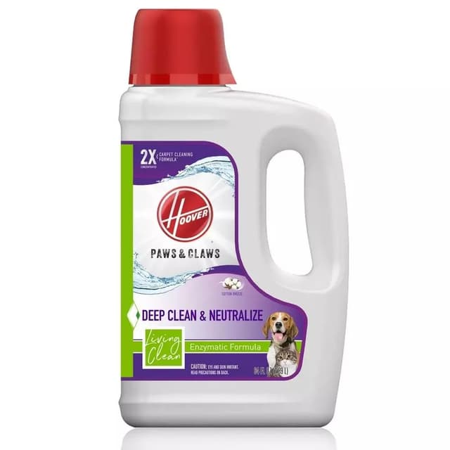 Hoover Paws & Claws, Deep Clean Enzymatic Formula Carpet Cleaner, Cotton Breeze, 64 Fl Oz