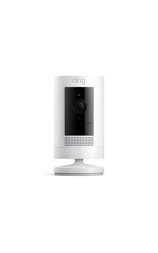 Ring Outdoor Cam (Stick Up Cam), Weather-resistant home or business security camera, outdoor ready, Live View, Color Night Vision, Two-Way Talk, motion alerts, Works with Alexa, White