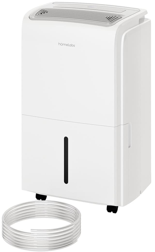 hOmeLabs Dehumidifier for Home, Office, Basements with Powerful Moisture Removal, Humidity Control, Auto Shut-off, Quiet Operation - 6,000 Sq Ft Rooms (40 Pint MAX 104 Pint at 95°F, 90% RH) with Pump