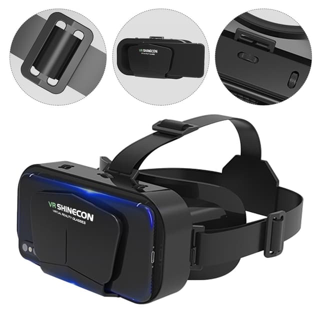 Virtual Reality VR Headset 3D Glasses,Support 4.7-7 Inch Version Virtual Reality Glasses Stereo Headphones 3D Glasses, VR Glasses for TV, Movies, Video Games(Black)