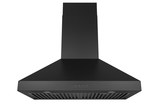 Hauslane Wall Mount Range Hood 30 Inch, Pro Model, Matt Black Stainless Steel Range Hood, Strong Suction, Changeable LED Lamps, 6” Duct or Ductless, Kitchen Hood Vent, Stove Hood Vent