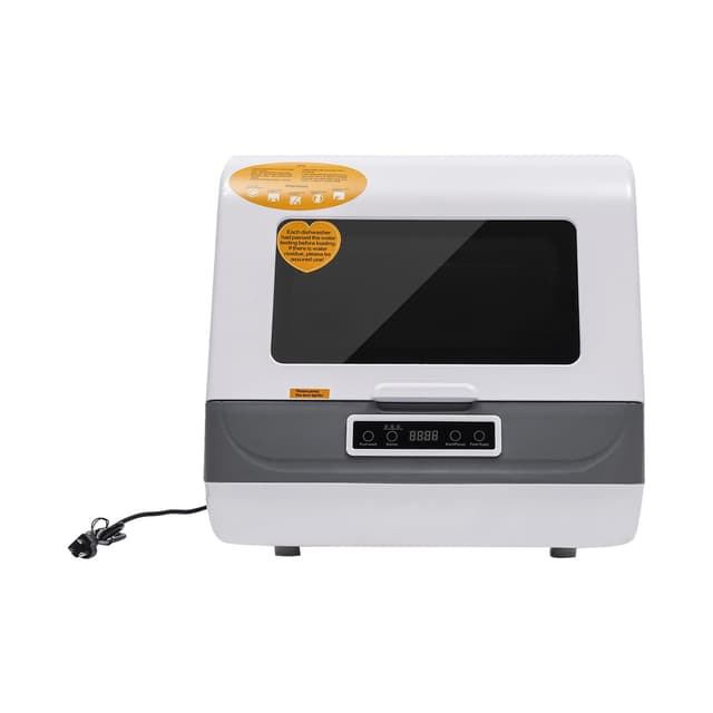 Countertop Dishwasher, Mini Portable Dishwasher Countertop Compact Dishwashers, Tabletop Small Dishwasher with 7.5L Built-in Water Tank with 3 Modes (White+Black)