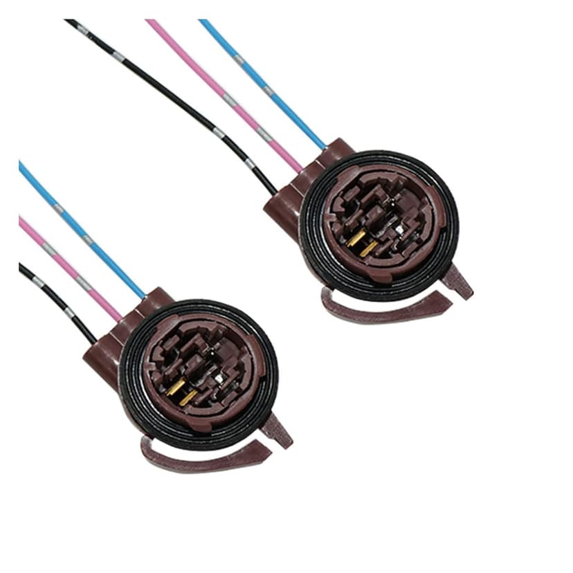 2PCS 3156 3157 Pre-Wired Harness Sockets, Car LED Bulbs Socket Adapters, Bulb Pigtail Socket Plug Connectors for Turn Signal Bulb Brake/Tail Light (#3157/2PCS)