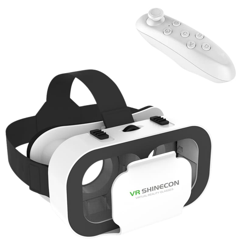Virtual Reality Headset VR Glasses Compatible with iPhone and Android Adjustable 3D VR Phone Headset for 4.7 to 6.5 Inch, with Controller for Movies and Mobile Games