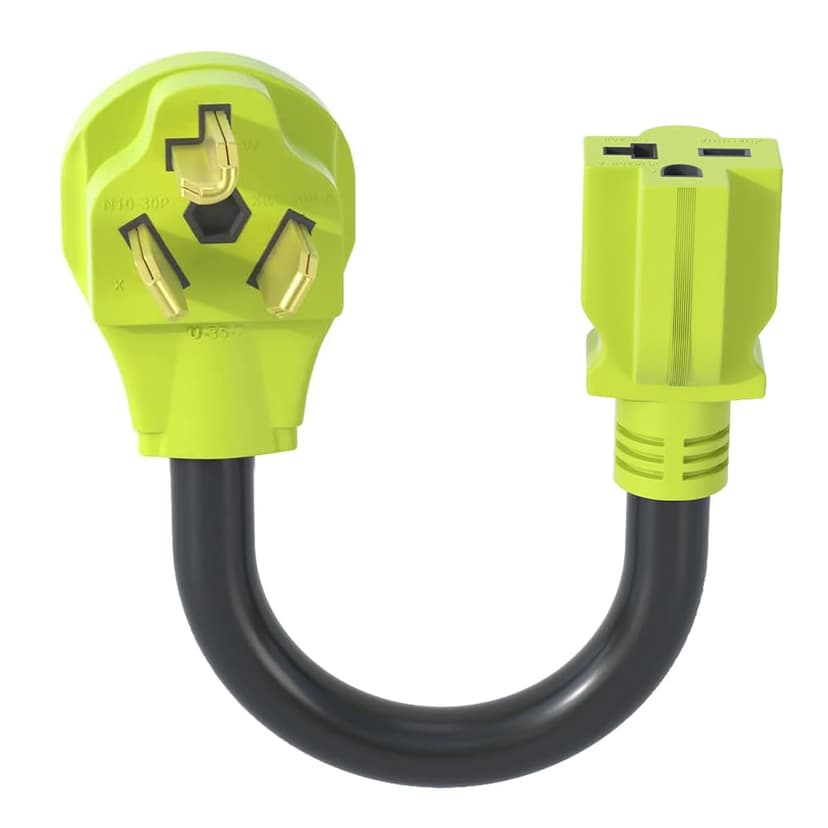 AOWEITOUR 30 Amp NEMA 10-30P to 20 Amp NEMA 6-20R EV Power Adapter - 10-AWG STW EV Charging Adapter Cord (1FT)