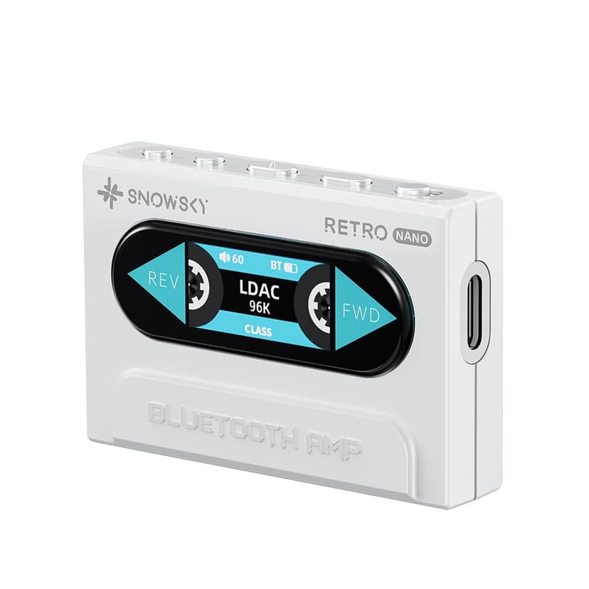 FiiO/Snowsky Retro Nano Bluetooth USB DAC AMP with LDAC, aptX Adaptive, aptX LL (3.5mm Unbalanced & 4.4mm Balanced Output) (White)