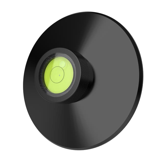 Preffair Audiophile Record Weight Stabilizer 3.8OZ Aluminum Turntable Weight with Bubble Level and Protective Soft Base Pad LP Record Player Vinyl Disc Vibration Reducer(Black)