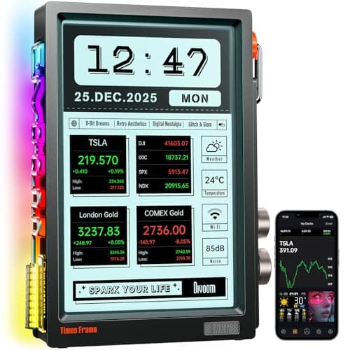 Divoom TimesFrame – 10.1" WiFi 6 Digital Picture Frame & Smart Desk Display, No Subscription | 64GB | Send Photos, Videos & AI Styles + Live Widgets (Weather, Calendar, etc)–Perfect Personalized Gift