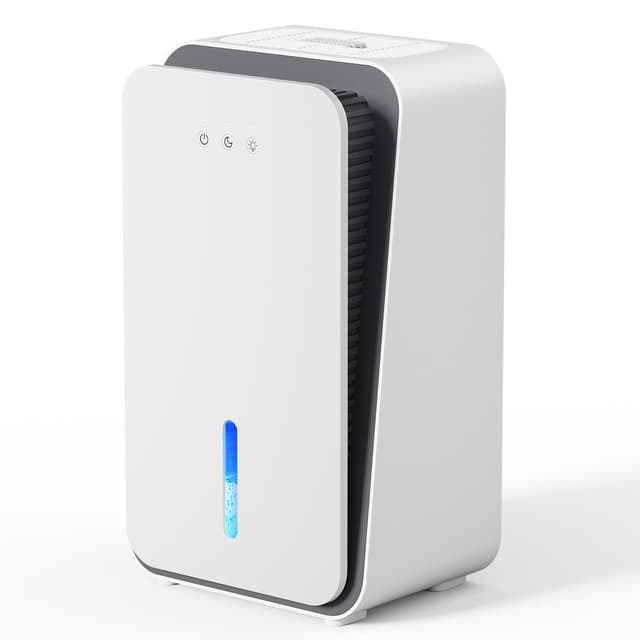 Dehumidifier for Home,1000 sq.ft Dehumidifier for Basement Bathroom Bedroom with Auto Shut Off, Built-in Aromatherapy Diffuser,7 Colors LED Light, Quiet Dehumidifiers with Sleep Mode(CS08-Snowy)