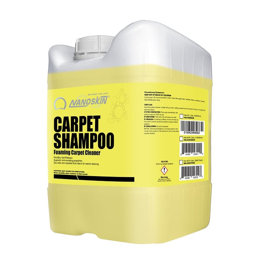 Nanoskin CARPET SHAMPOO Concentrated Foaming Carpet Cleaner 5 gallon - Dilutable Up to 19:1, Wet/Dry Soil Release, Anti-Resoiling, Pet Stain Remover, Safe for Stain Resist Carpet, Home&Commercial Use